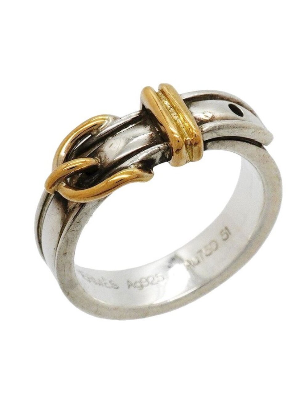 Hermes Ring Ceinture 18k Yellow Gold 925 Sterling Silver